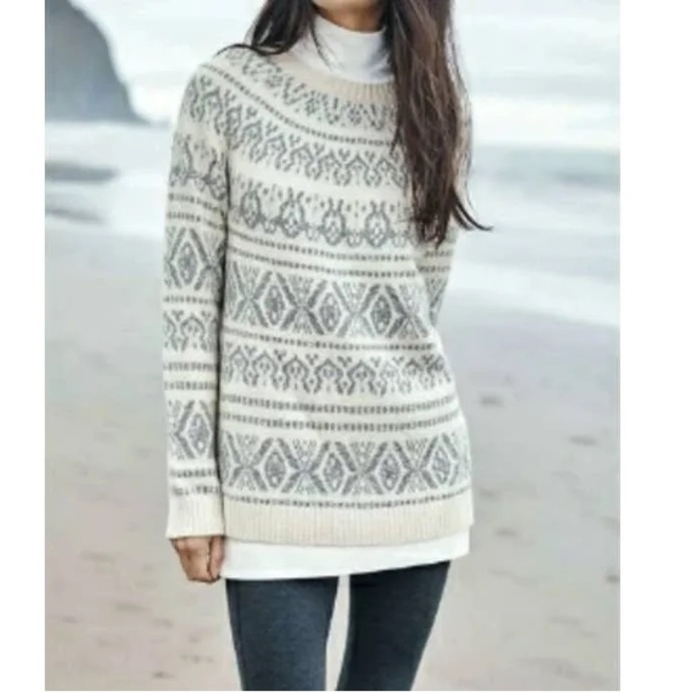 J. Jill Allover Fair Isle Pullover Sweater